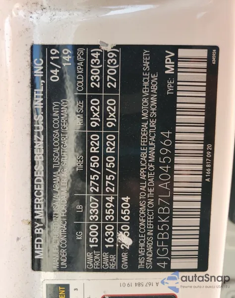 2020 Mercedes-Benz Gle 450 4Matic from USA, damaged, VIN 4JGFB5KB7LA045964